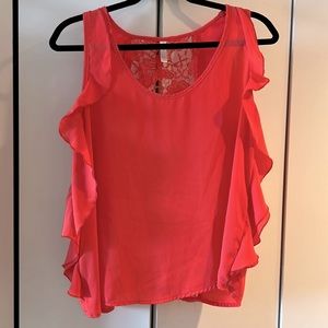 Top with lace strip on the back.